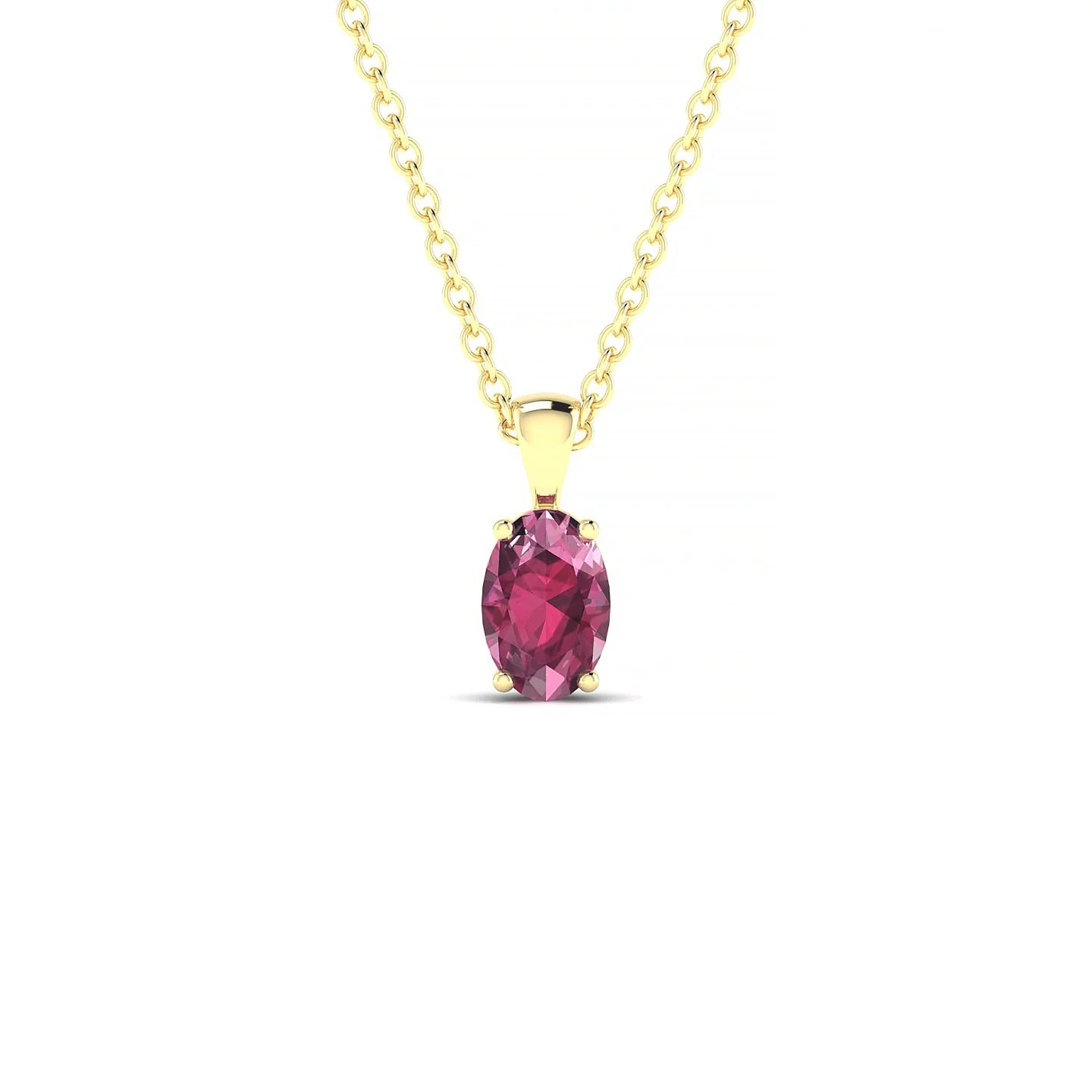 Reverse | 18k Yellow Gold 6 x 4 mm Oval Rhodolite Pendant