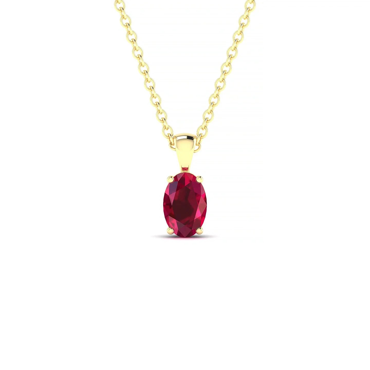Reverse | 18k Yellow Gold 6 x 4 mm Oval Ruby Pendant