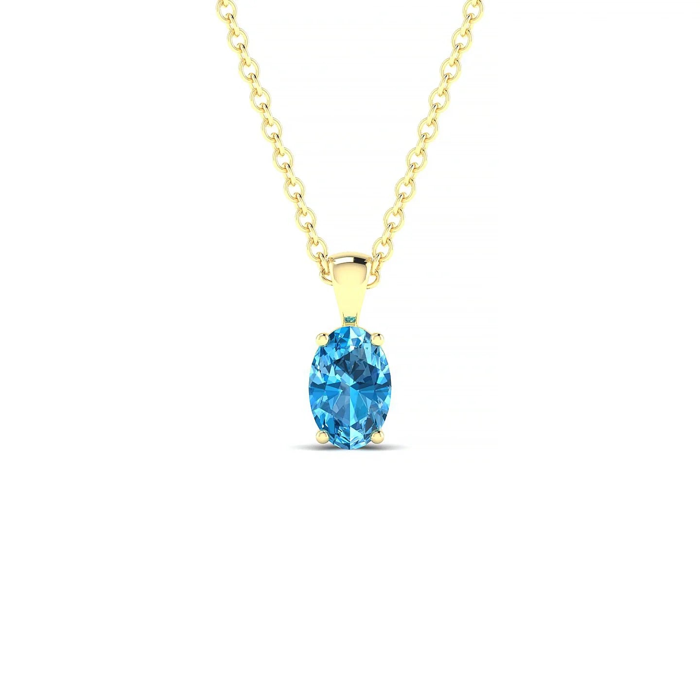Reverse | 18k Yellow Gold 6 x 4 mm Oval Topaz Pendant