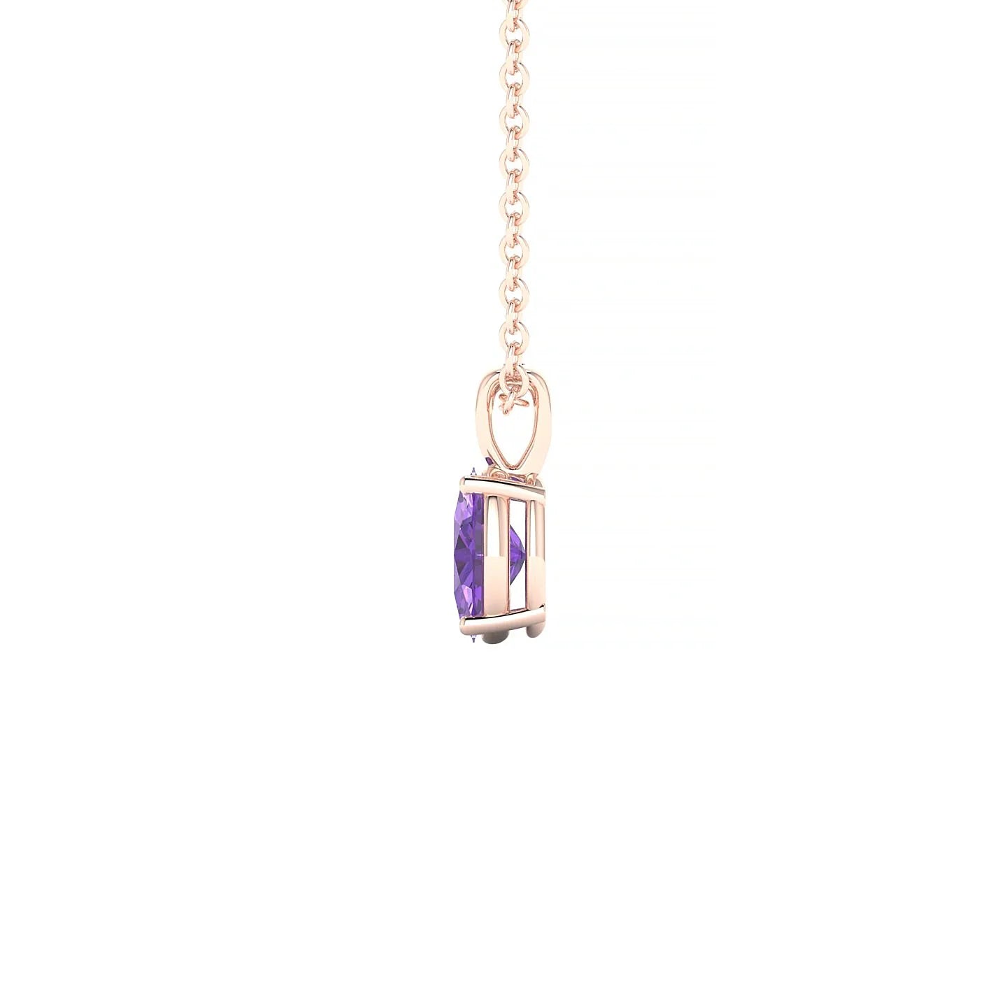 Reverse | 18k Rose Gold 6 x 4 mm Oval Amethyst Pendant