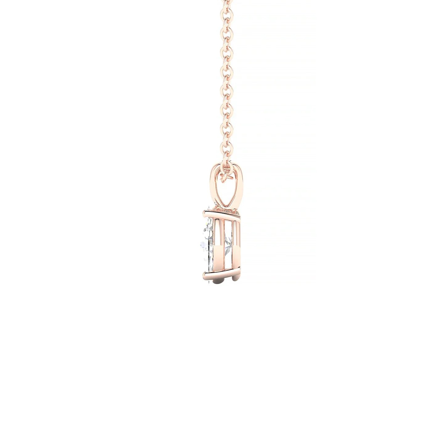 Reverse | 18k Rose Gold 6 x 4 mm Oval Diamond Pendant