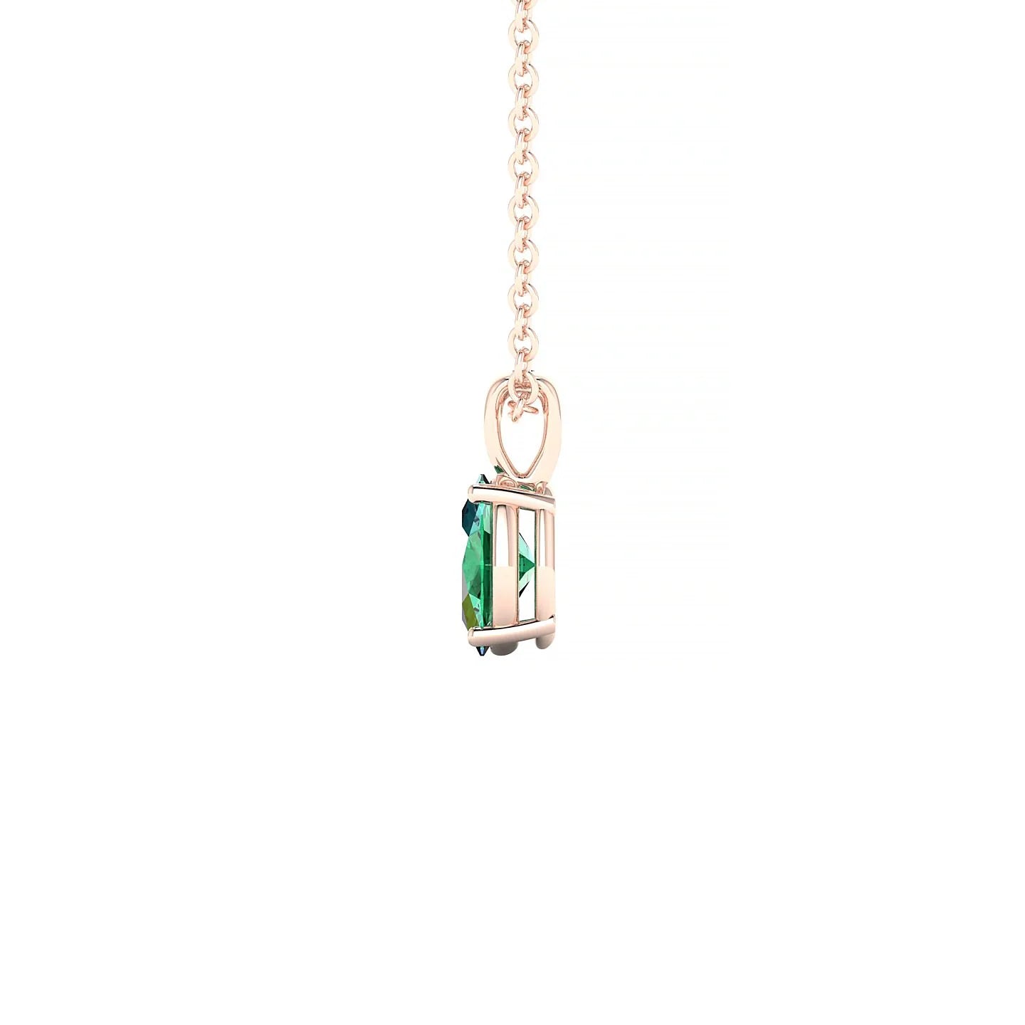 Reverse | 18k Rose Gold 6 x 4 mm Oval Emerald Pendant