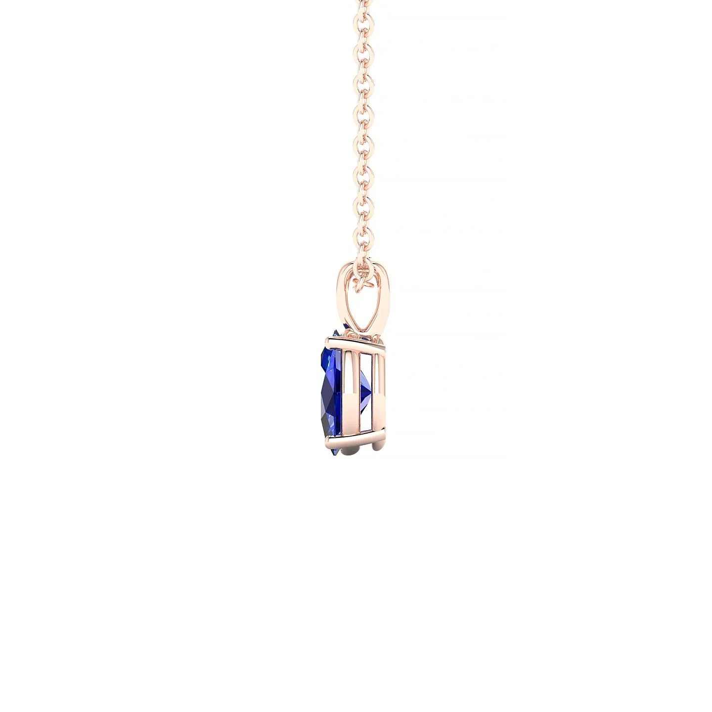 Reverse | 18k Rose Gold 6 x 4 mm Oval Sapphire Pendant