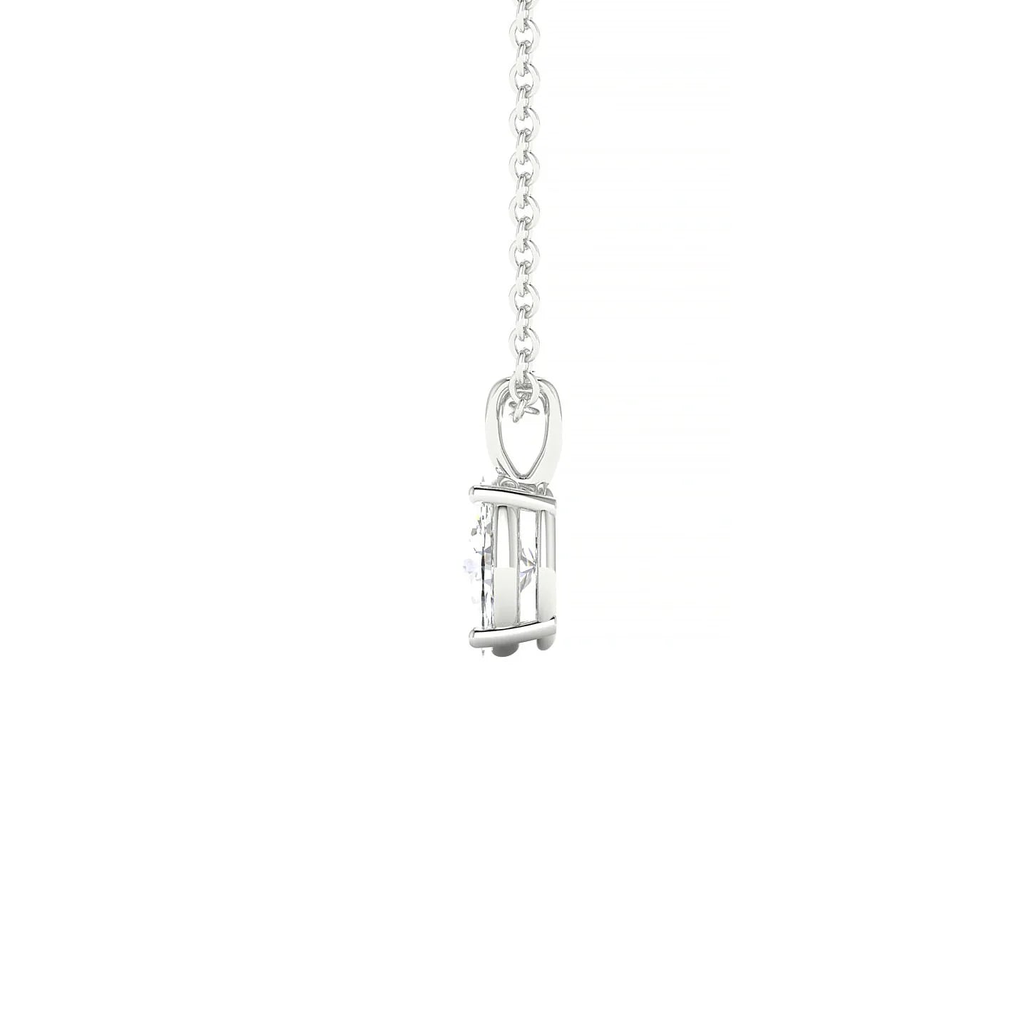 Reverse | 18k White Gold 6 x 4 mm Oval Diamond Pendant