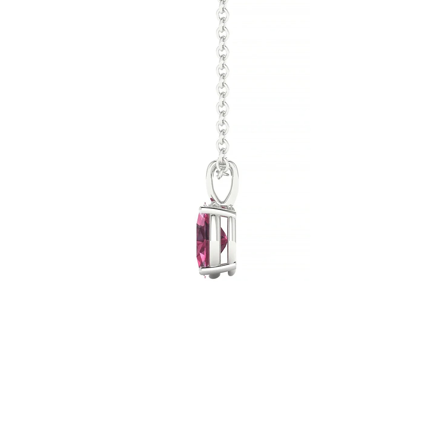 Reverse | 18k White Gold 6 x 4 mm Oval Rhodolite Pendant
