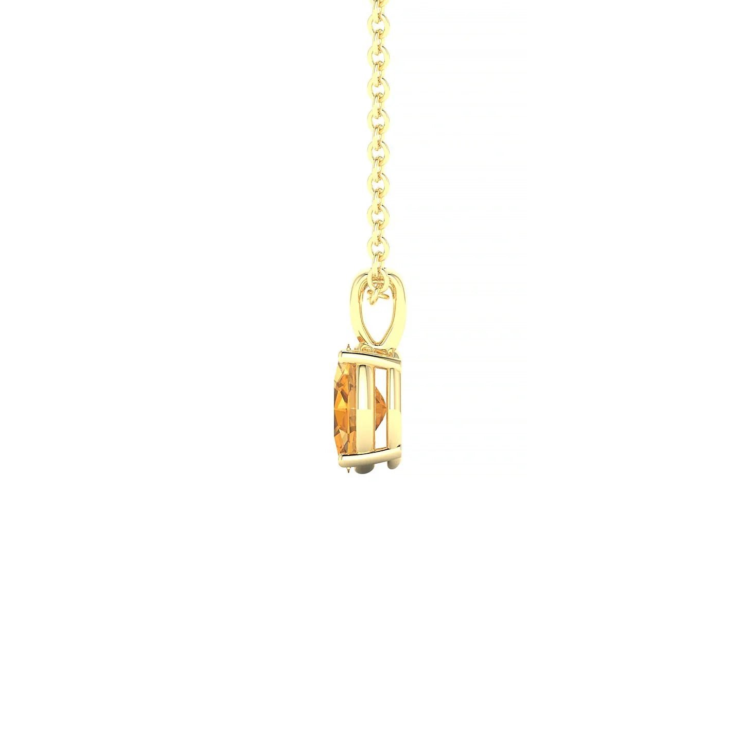 Reverse | 18k Yellow Gold 6 x 4 mm Oval Citrine Pendant