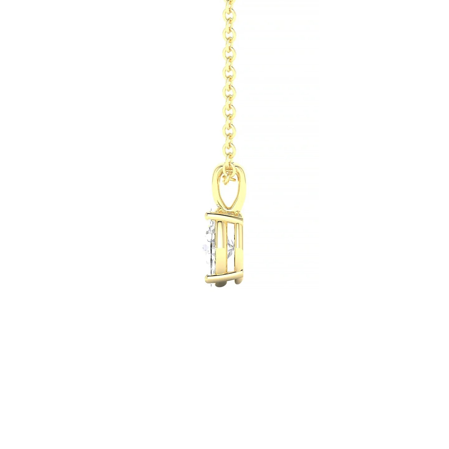Reverse | 18k Yellow Gold 6 x 4 mm Oval Diamond Pendant