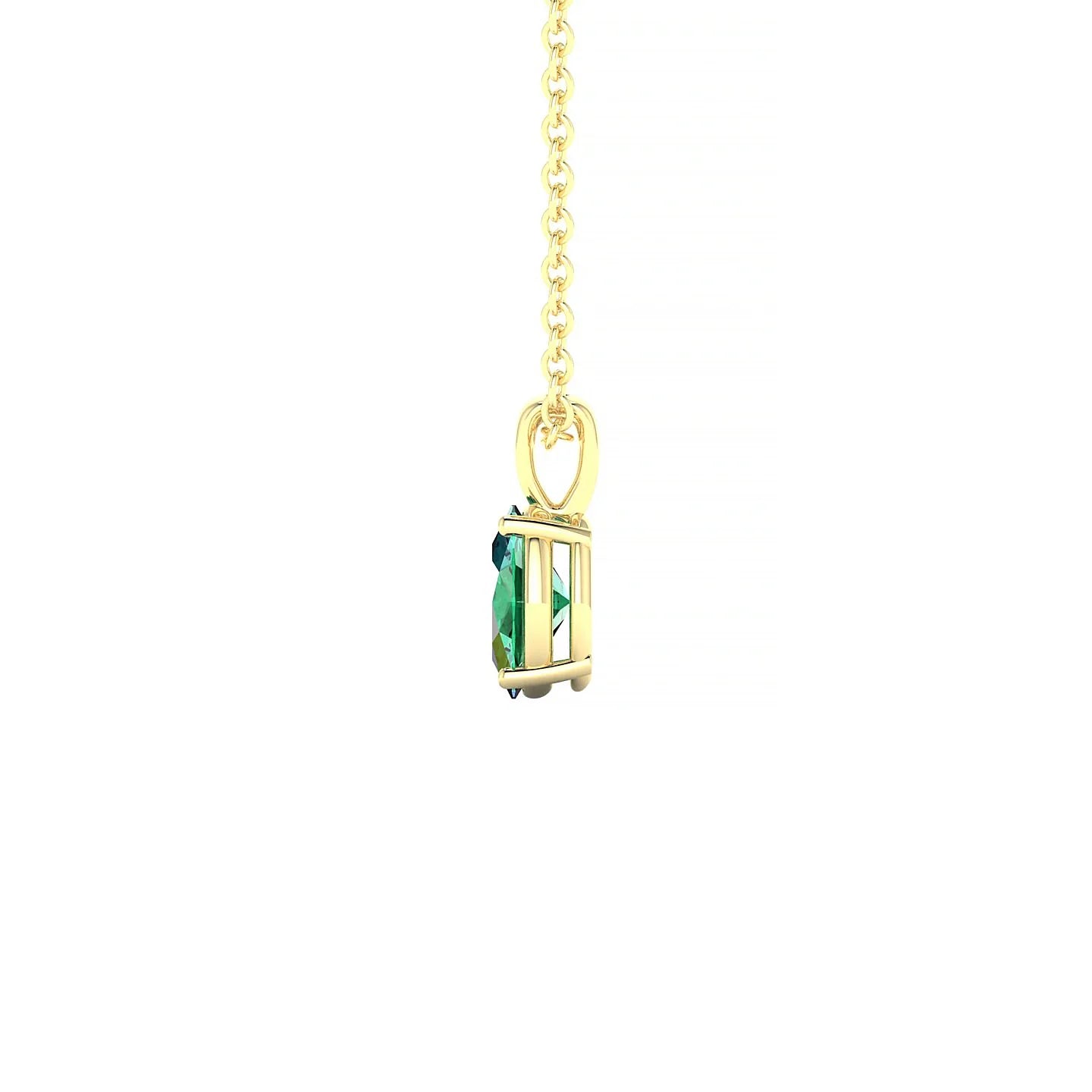 Reverse | 18k Yellow Gold 6 x 4 mm Oval Emerald Pendant