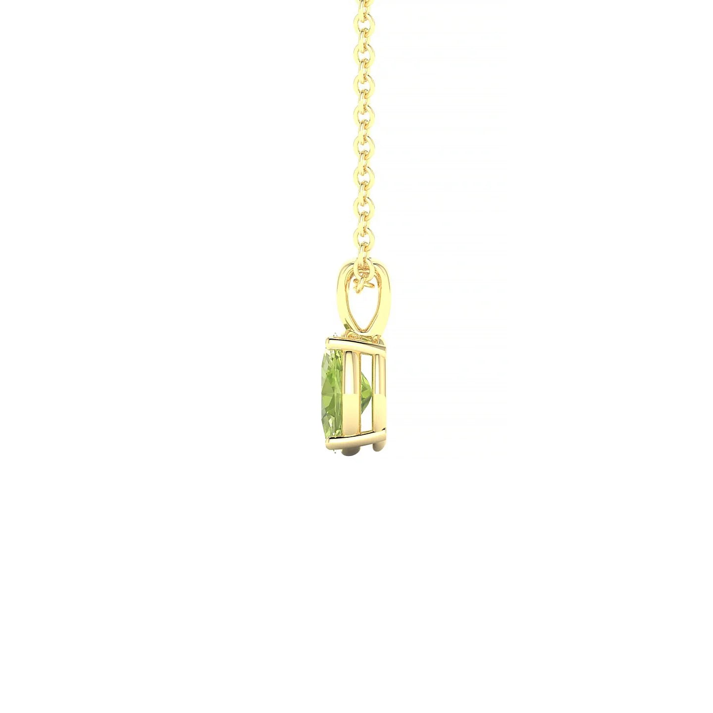 Reverse | 18k Yellow Gold 6 x 4 mm Oval Peridot Pendant