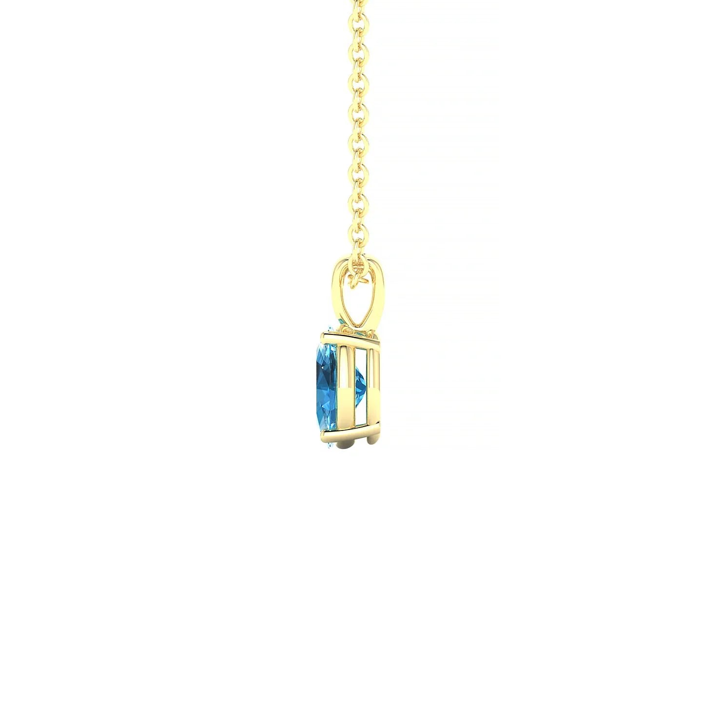 Reverse | 18k Yellow Gold 6 x 4 mm Oval Topaz Pendant