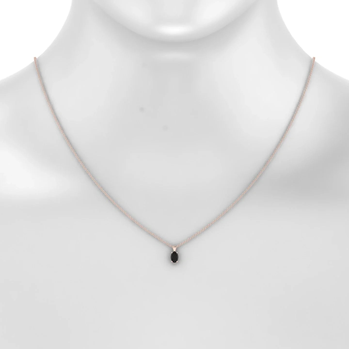 Reverse | 18k Rose Gold 6 x 4 mm Oval Black Diamond Pendant
