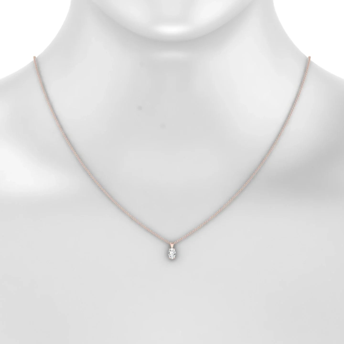 Reverse | 18k Rose Gold 6 x 4 mm Oval Diamond Pendant