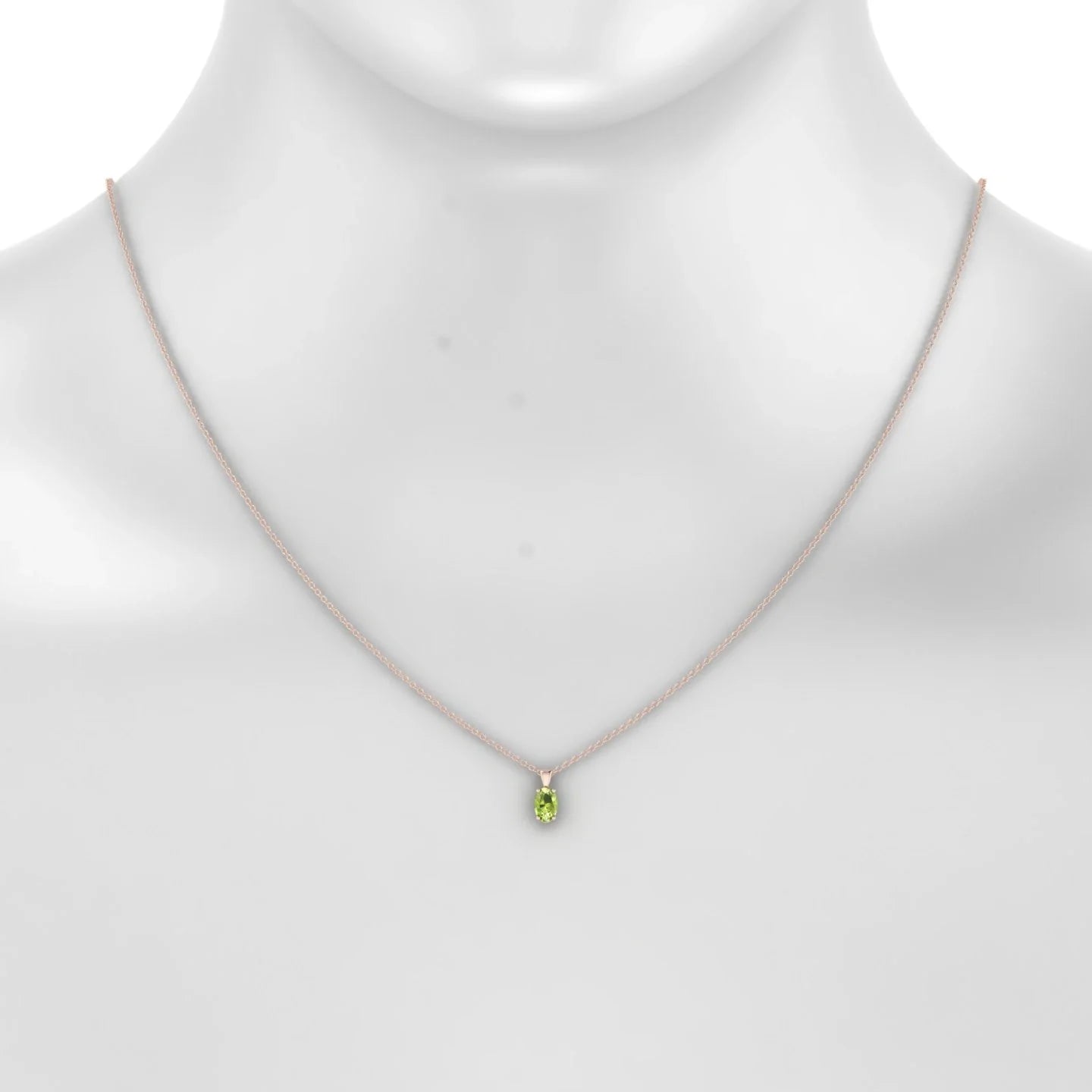 Reverse | 18k Rose Gold 6 x 4 mm Oval Peridot Pendant