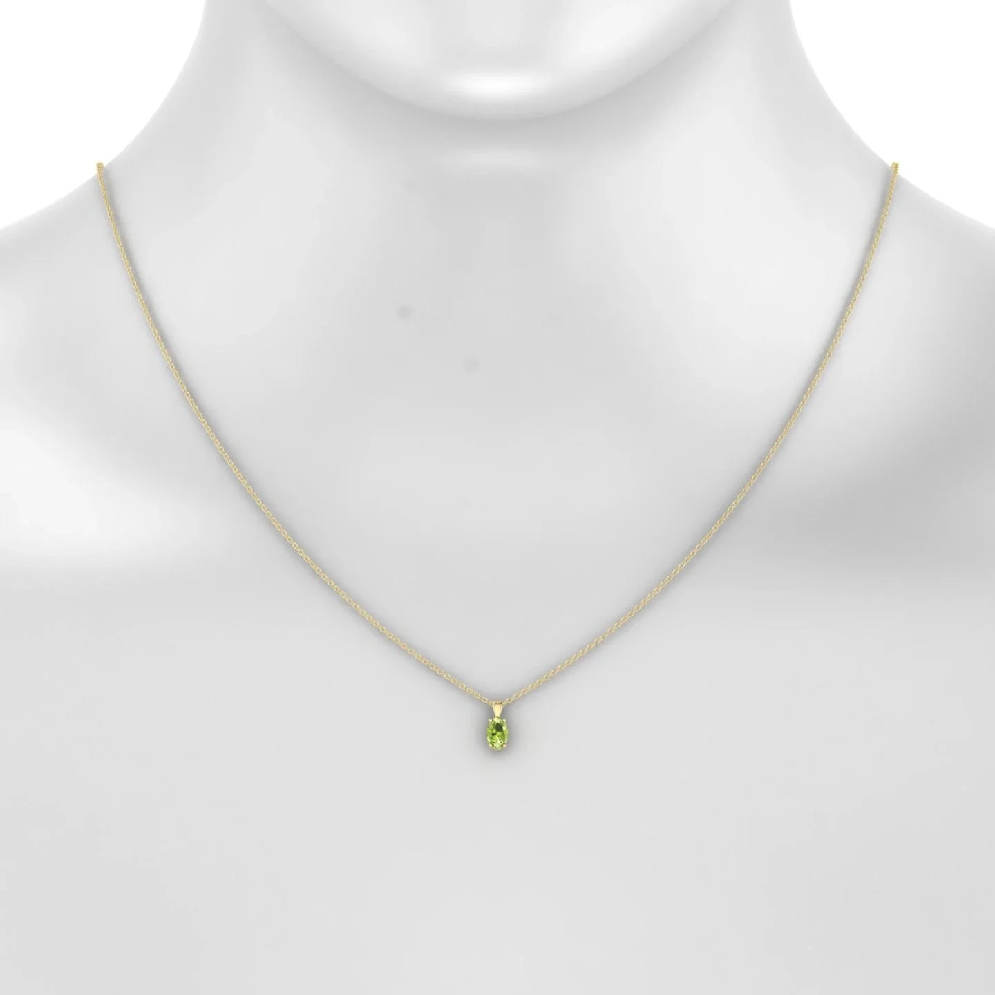 Reverse | 18k Yellow Gold 6 x 4 mm Oval Peridot Pendant