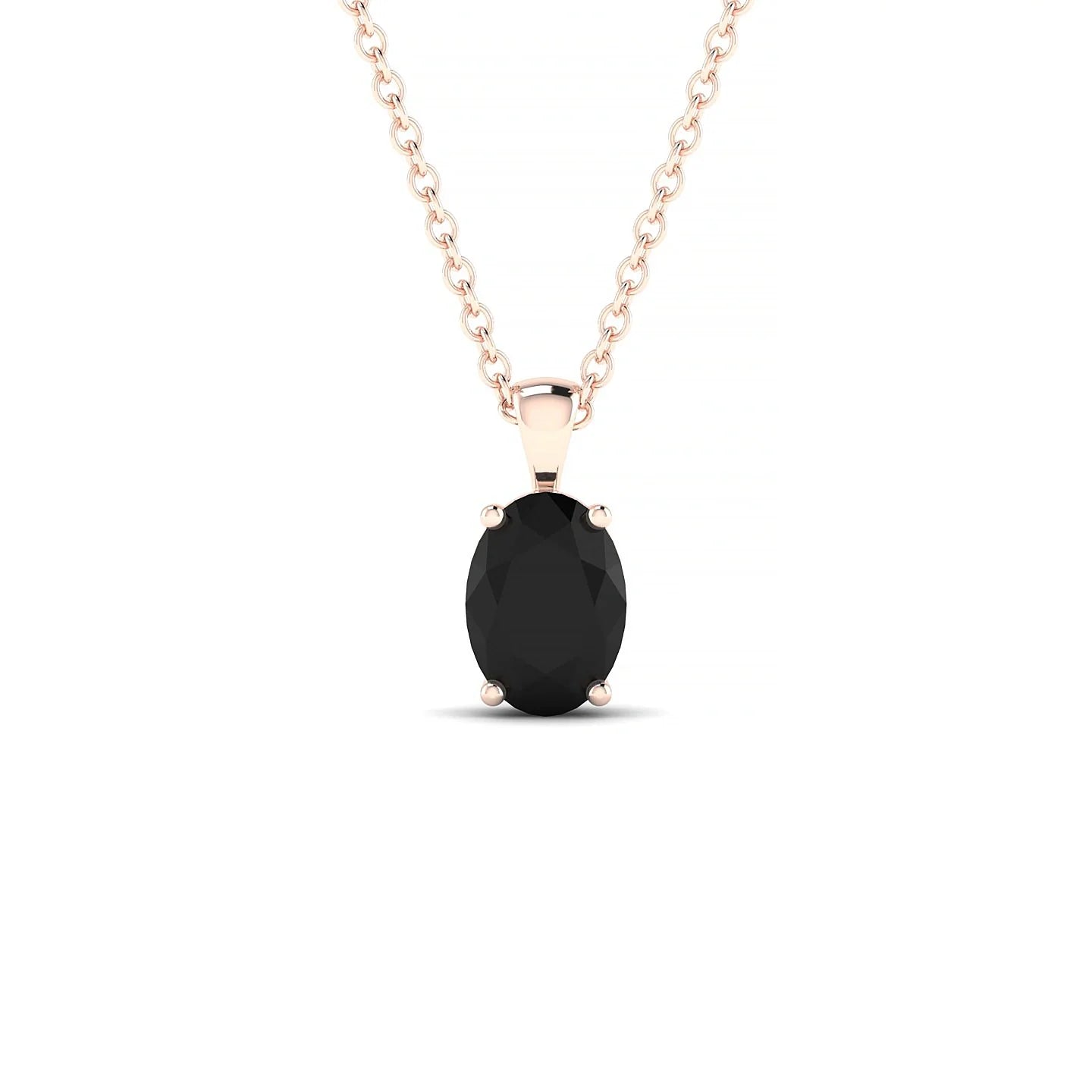 Reverse | 18k Rose Gold 7 x 5 mm Oval Black Diamond Pendant