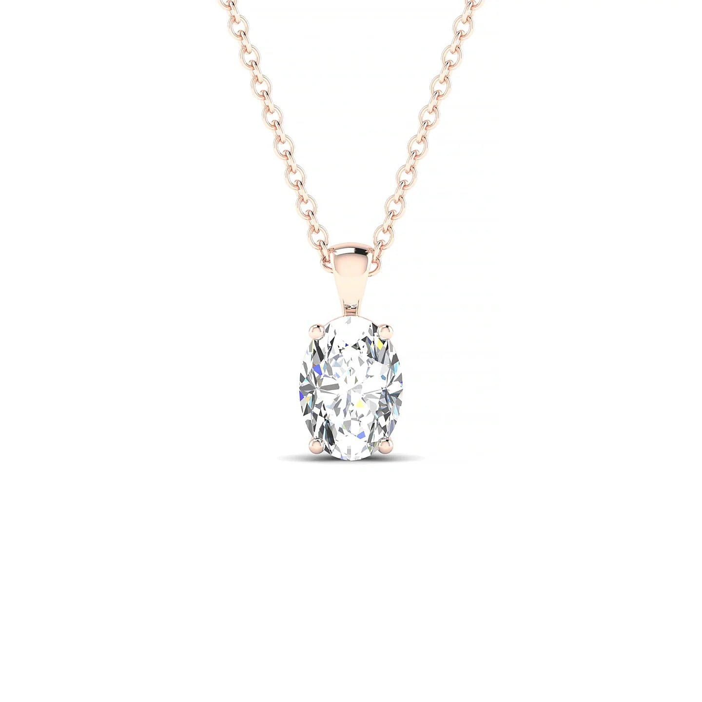 Reverse | 18k Rose Gold 7 x 5 mm Oval Diamond Pendant