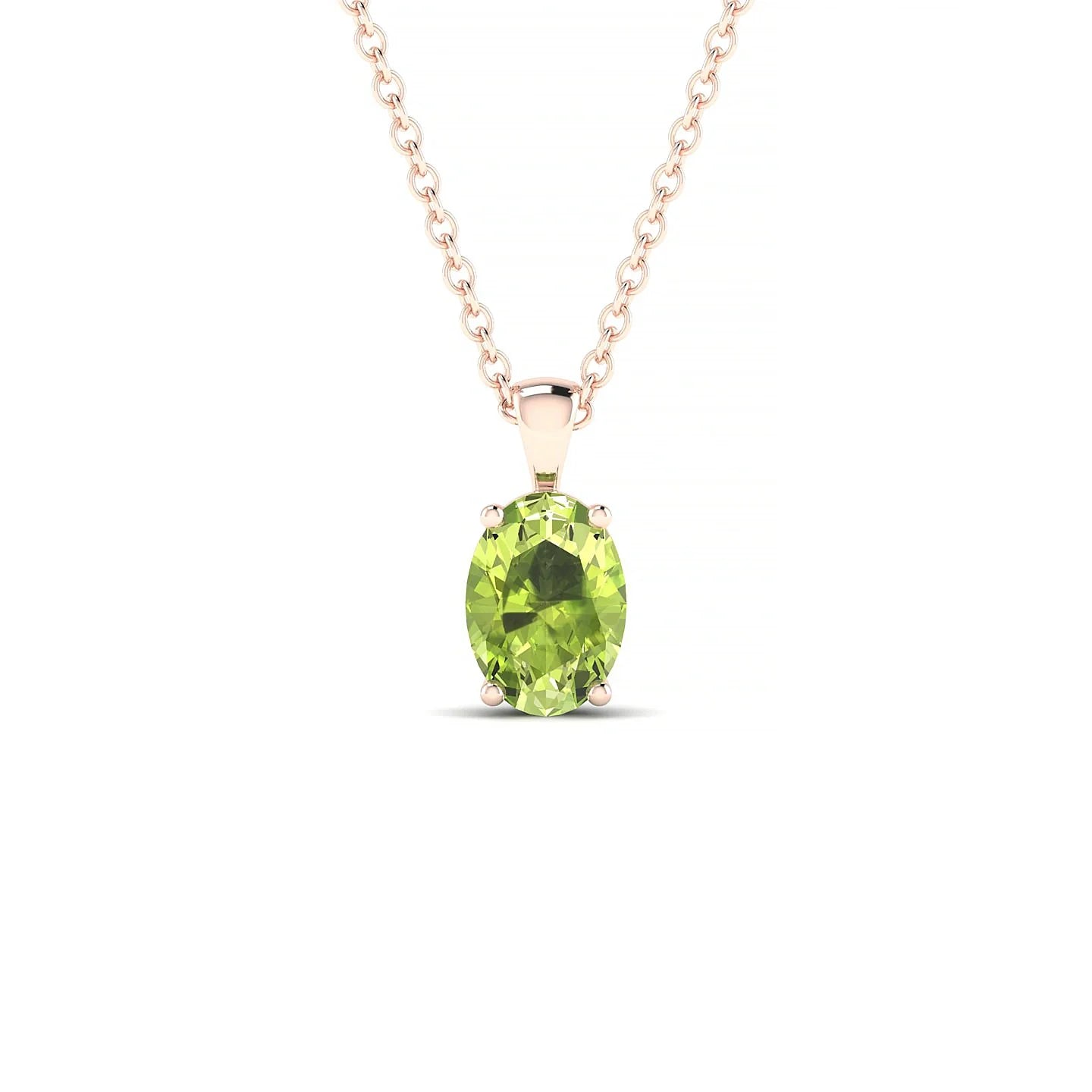 Reverse | 18k Rose Gold 7 x 5 mm Oval Peridot Pendant