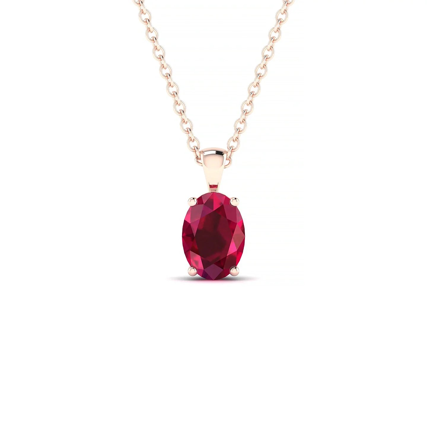 Reverse | 18k Rose Gold 7 x 5 mm Oval Ruby Pendant