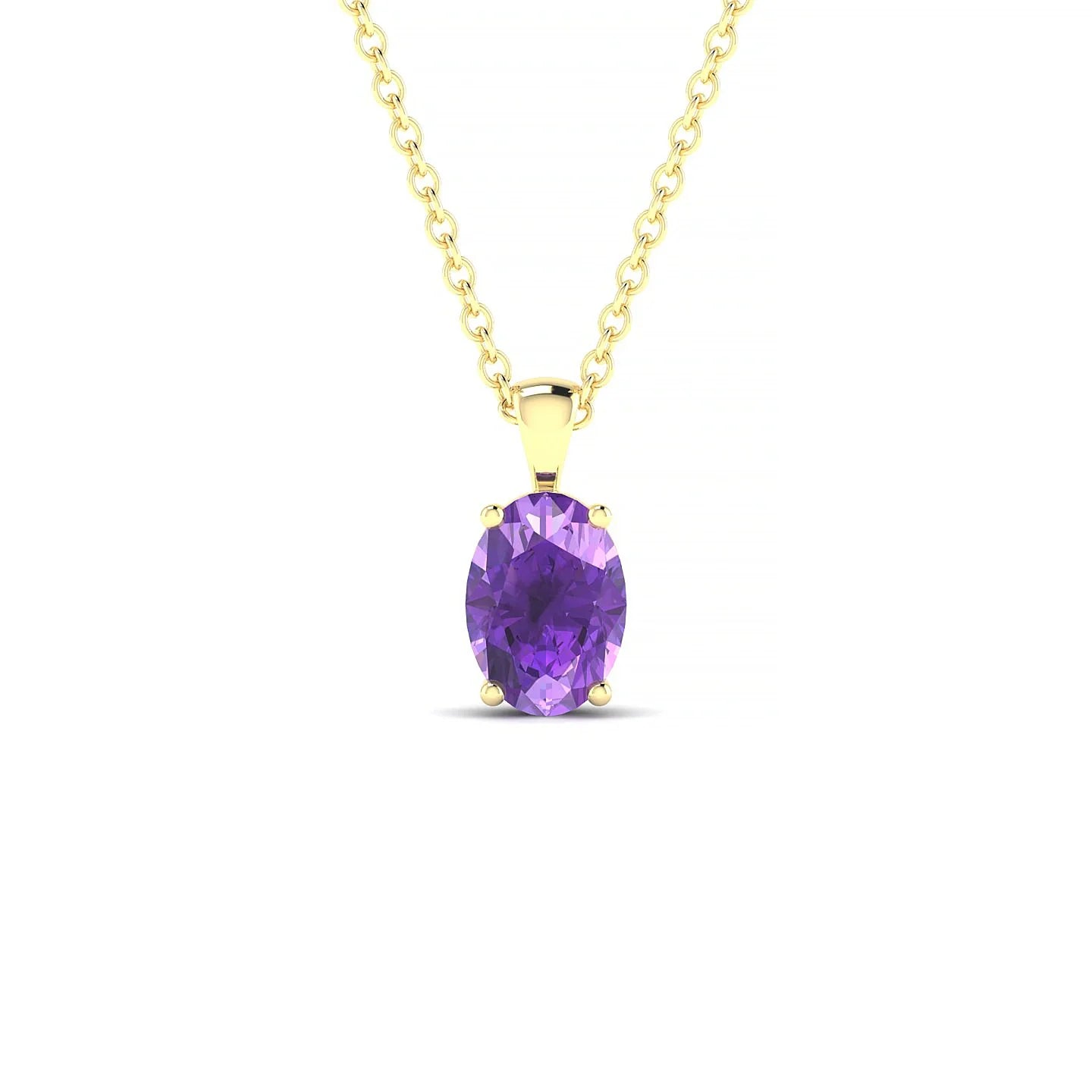 Reverse | 18k Yellow Gold 7 x 5 mm Oval Amethyst Pendant