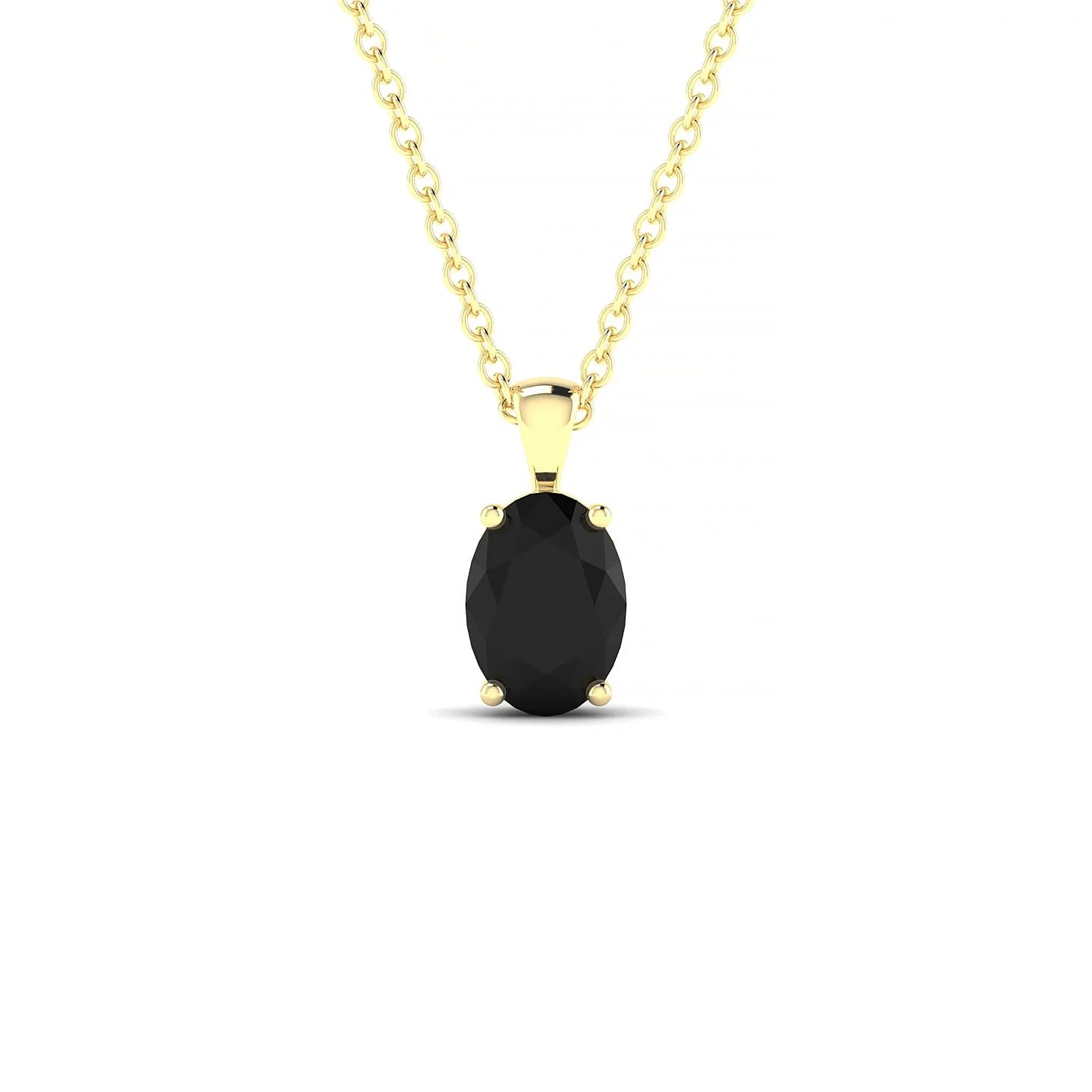 Reverse | 18k Yellow Gold 7 x 5 mm Oval Black Diamond Pendant