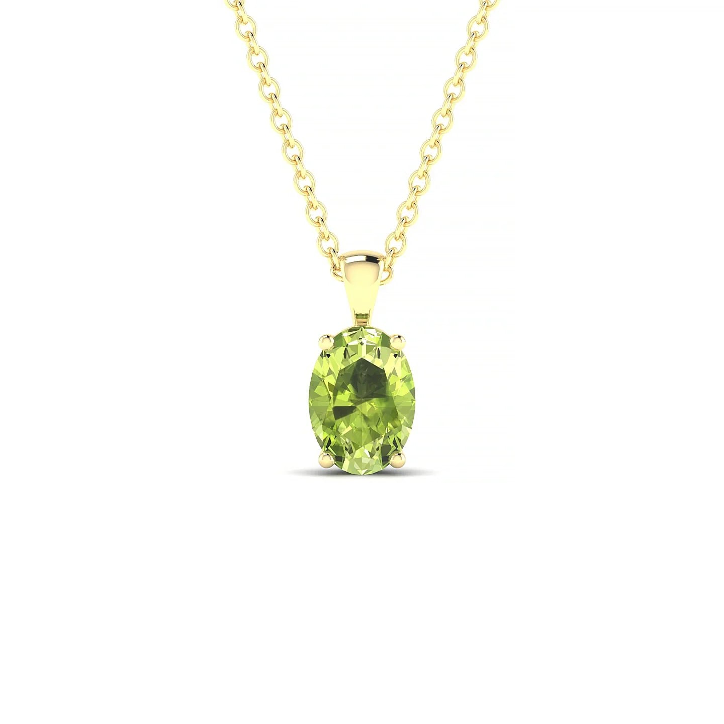 Reverse | 18k Yellow Gold 7 x 5 mm Oval Peridot Pendant