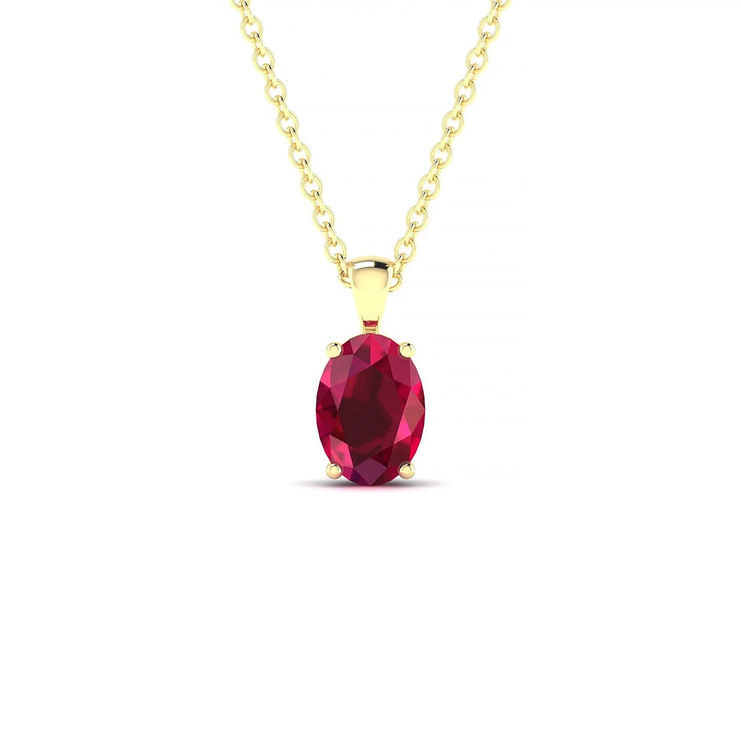 Reverse | 18k Yellow Gold 7 x 5 mm Oval Ruby Pendant