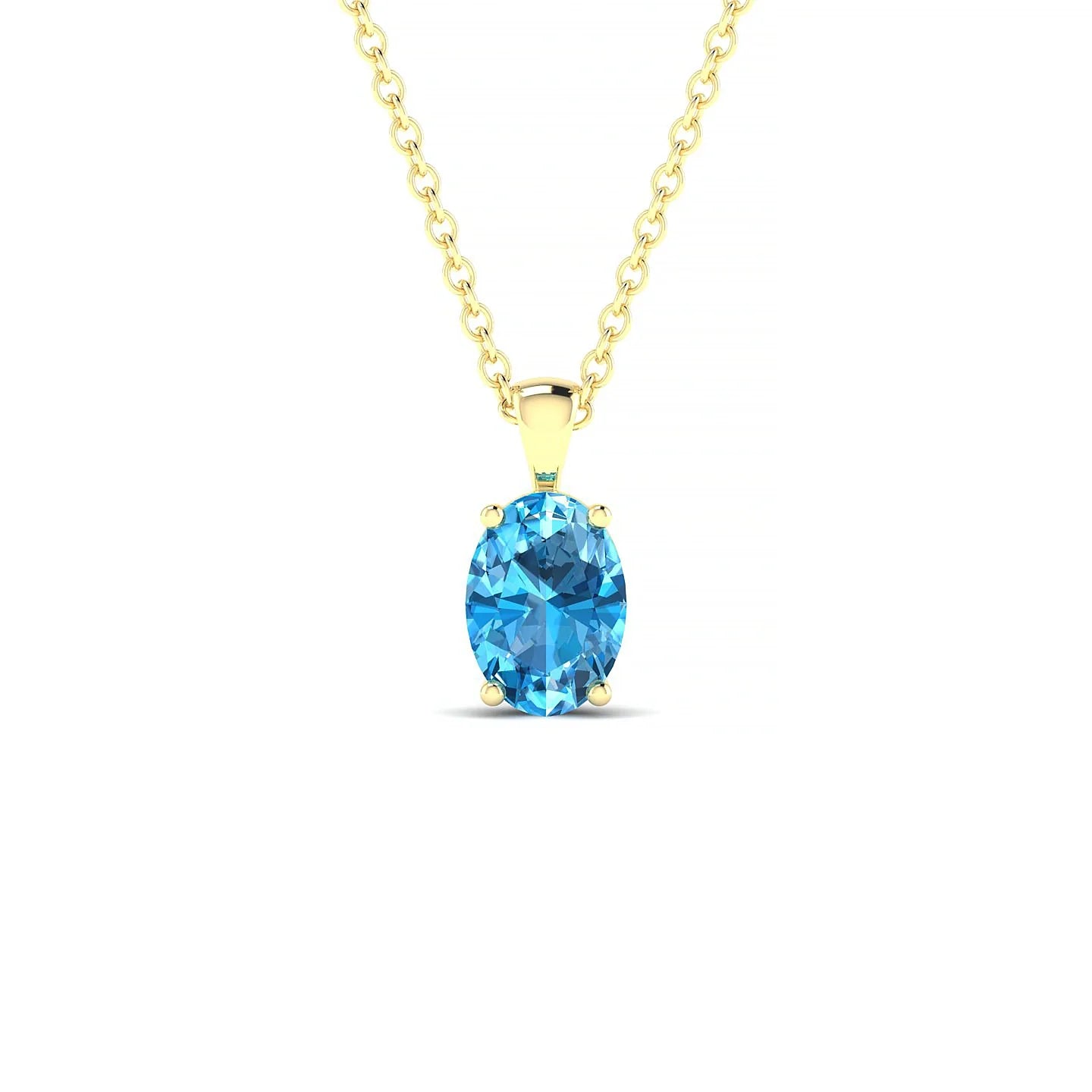 Reverse | 18k Yellow Gold 7 x 5 mm Oval Topaz Pendant