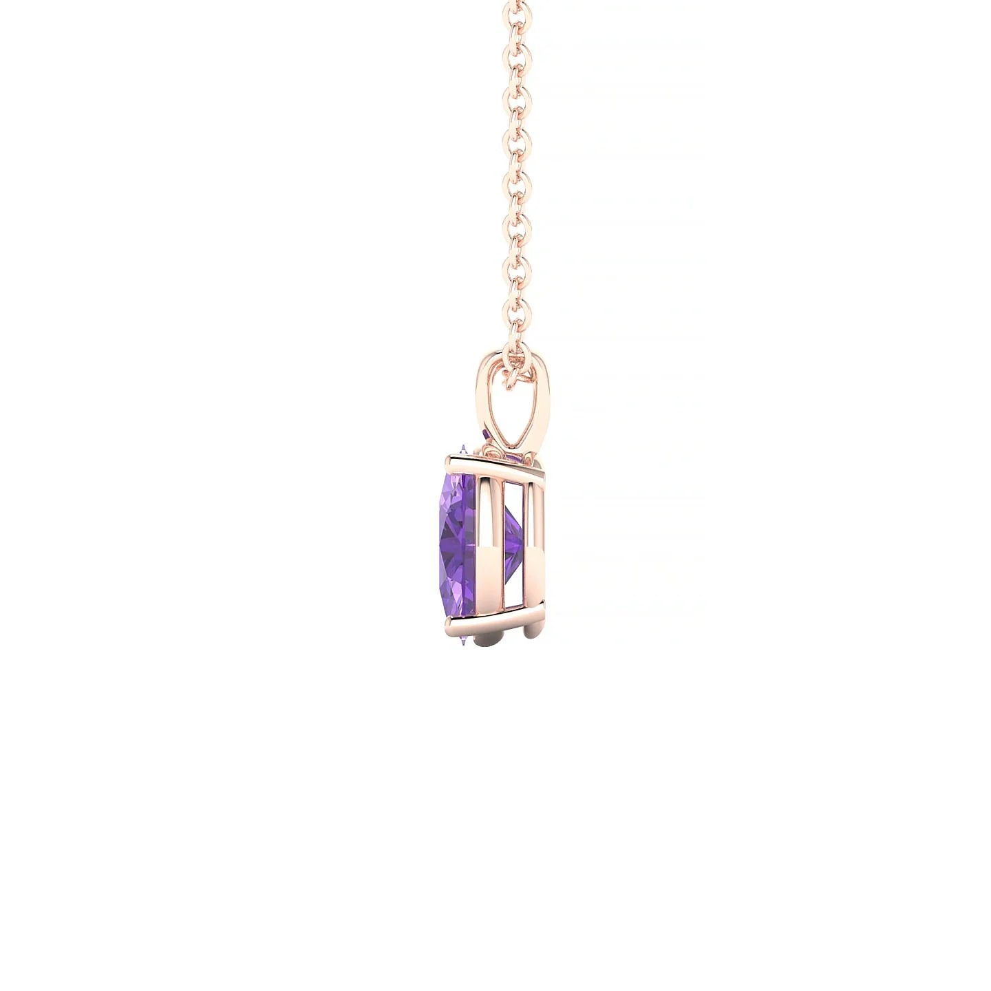 Reverse | 18k Rose Gold 7 x 5 mm Oval Amethyst Pendant