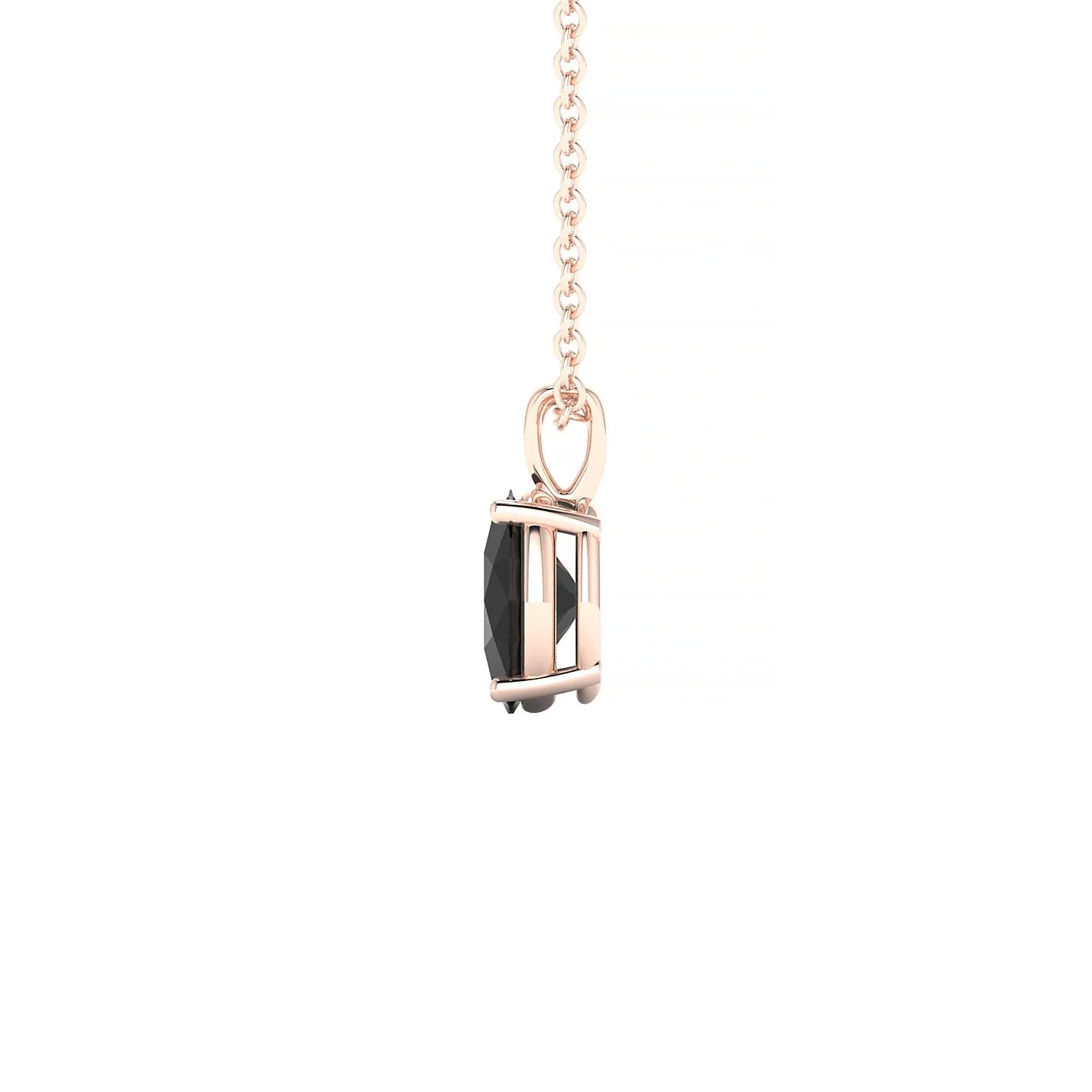 Reverse | 18k Rose Gold 7 x 5 mm Oval Black Diamond Pendant