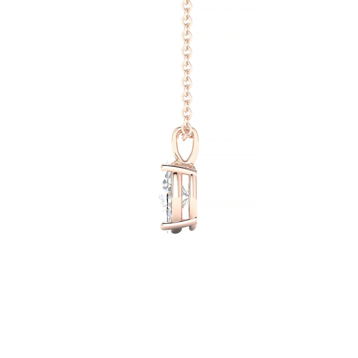 Reverse | 18k Rose Gold 7 x 5 mm Oval Diamond Pendant