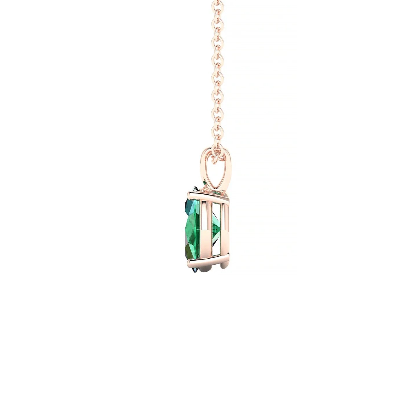 Reverse | 18k Rose Gold 7 x 5 mm Oval Emerald Pendant