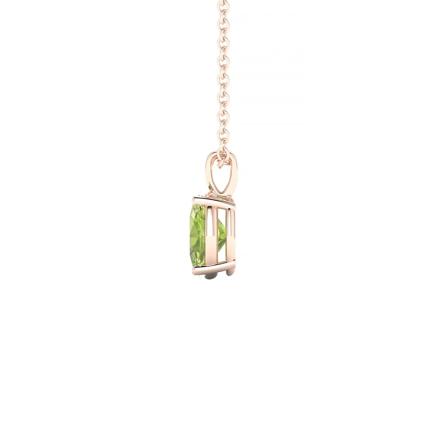 Reverse | 18k Rose Gold 7 x 5 mm Oval Peridot Pendant