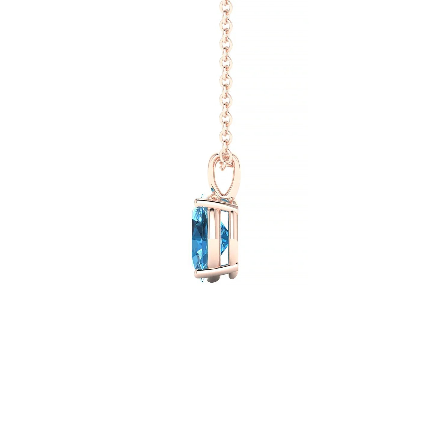 Reverse | 18k Rose Gold 7 x 5 mm Oval Topaz Pendant