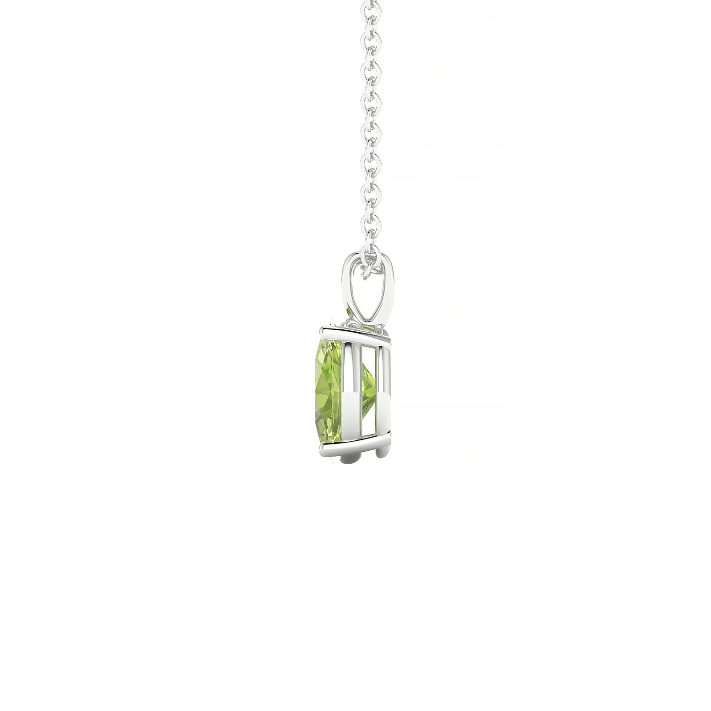 Reverse | 18k White Gold 7 x 5 mm Oval Peridot Pendant