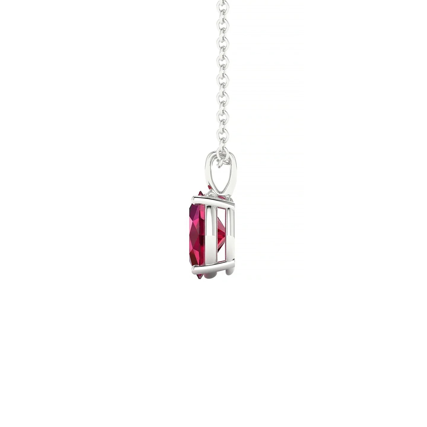 Reverse | 18k White Gold 7 x 5 mm Oval Ruby Pendant