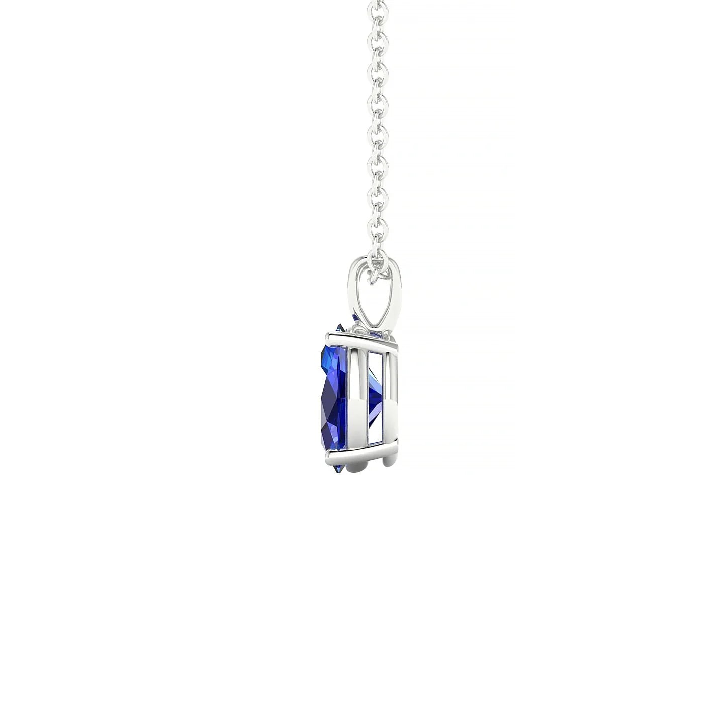 Reverse | 18k White Gold 7 x 5 mm Oval Sapphire Pendant