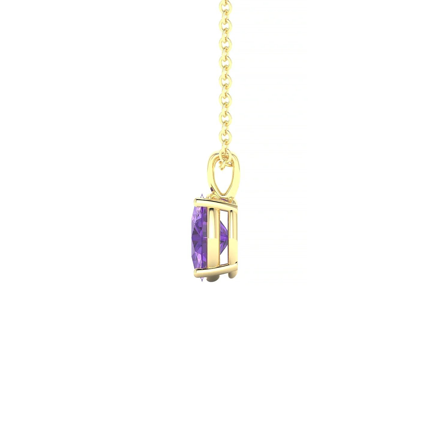 Reverse | 18k Yellow Gold 7 x 5 mm Oval Amethyst Pendant
