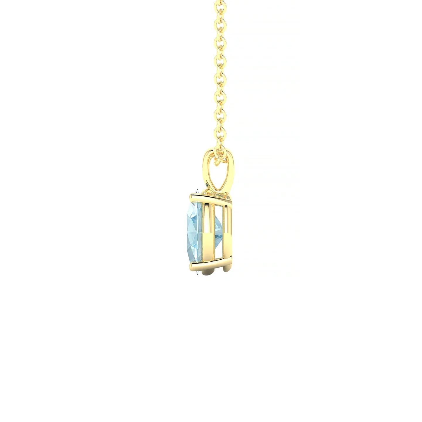 Reverse | 18k Yellow Gold 7 x 5 mm Oval Aquamarine Pendant