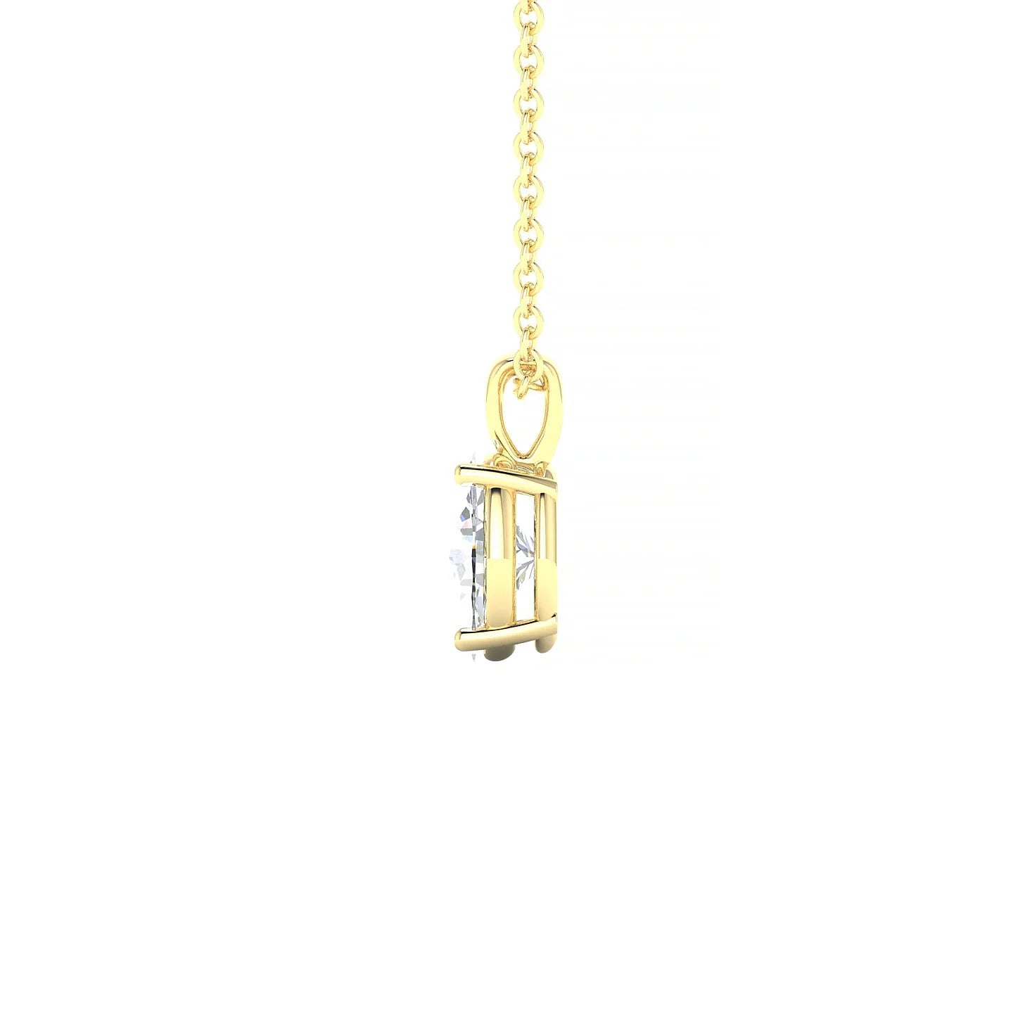 Reverse | 18k Yellow Gold 7 x 5 mm Oval Diamond Pendant