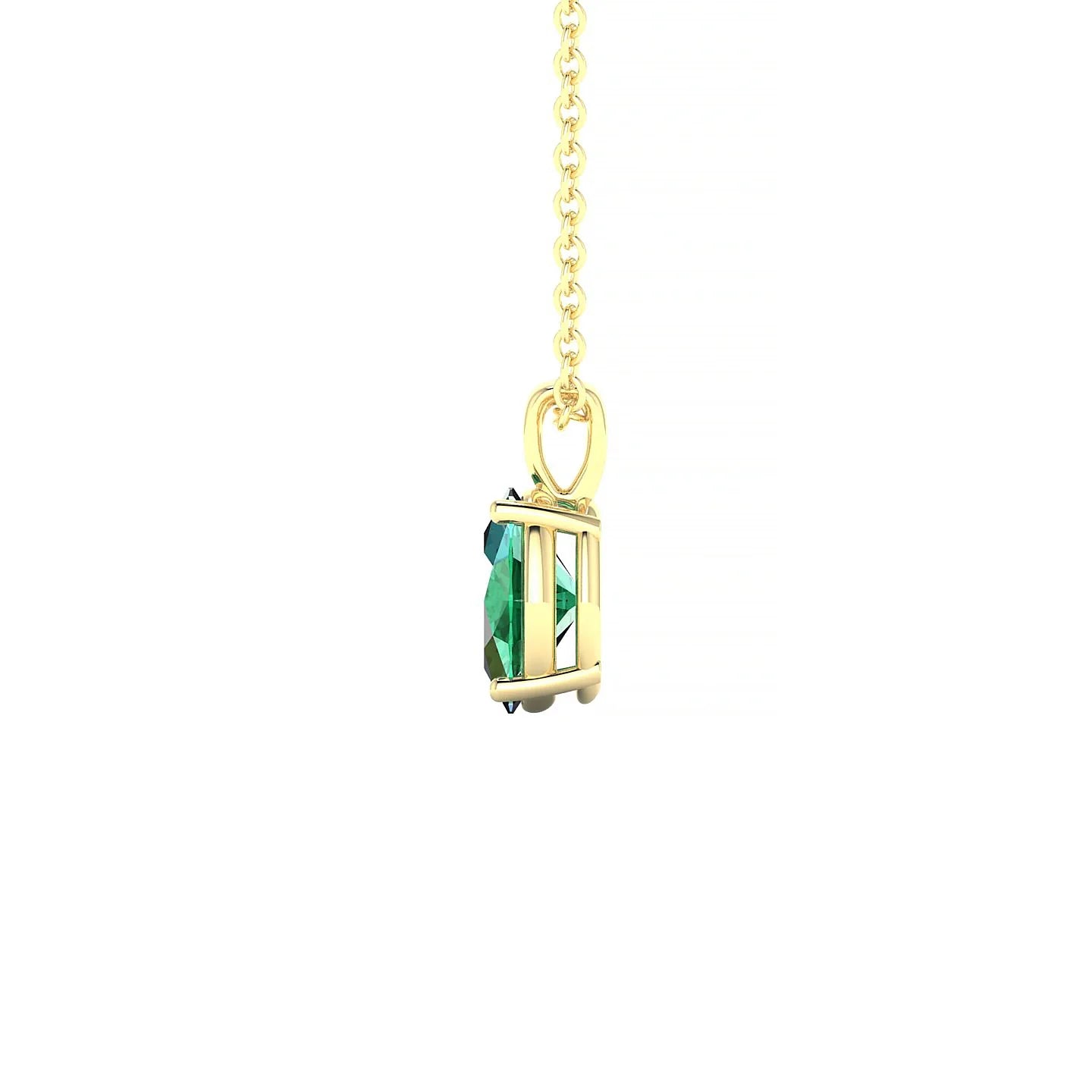 Reverse | 18k Yellow Gold 7 x 5 mm Oval Emerald Pendant