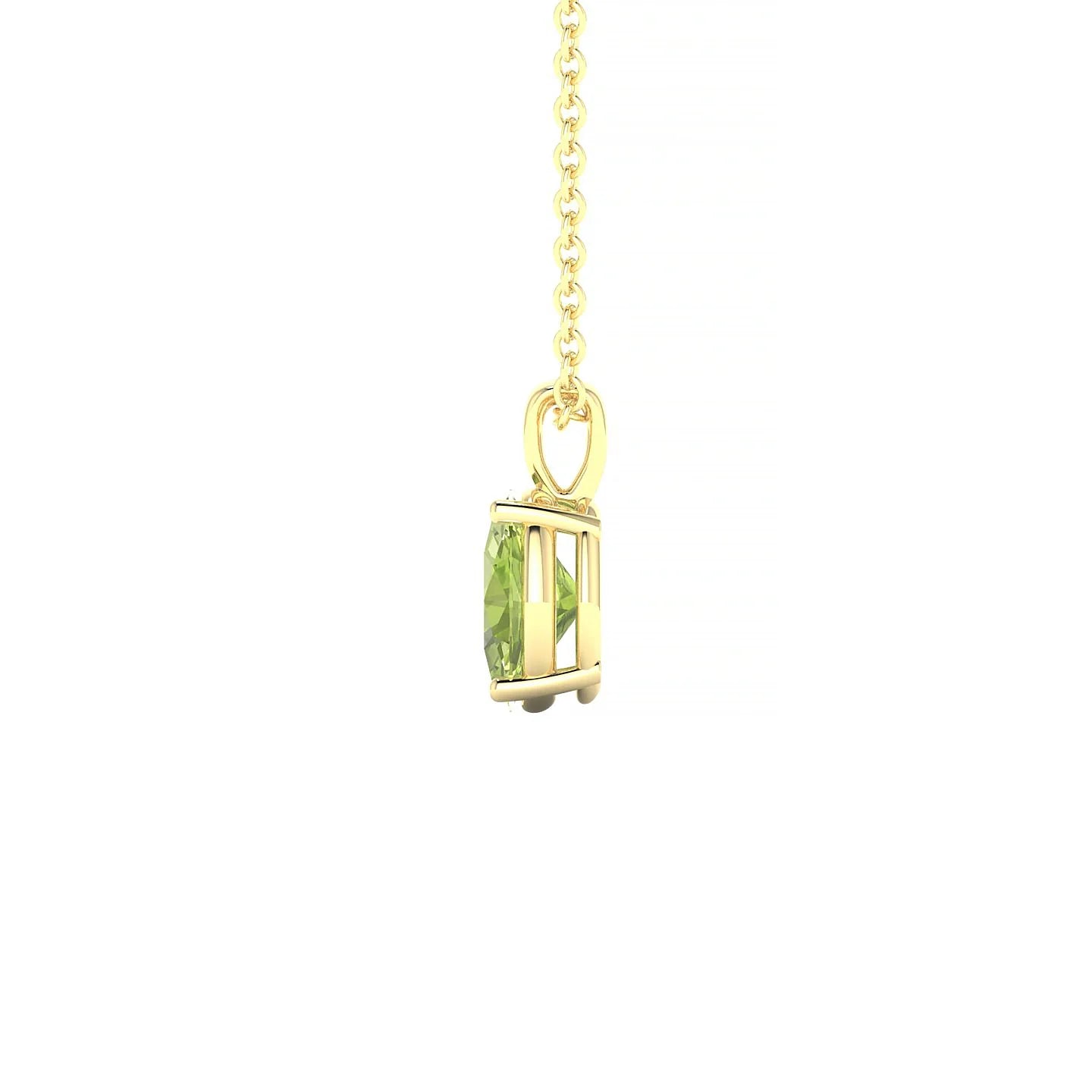 Reverse | 18k Yellow Gold 7 x 5 mm Oval Peridot Pendant