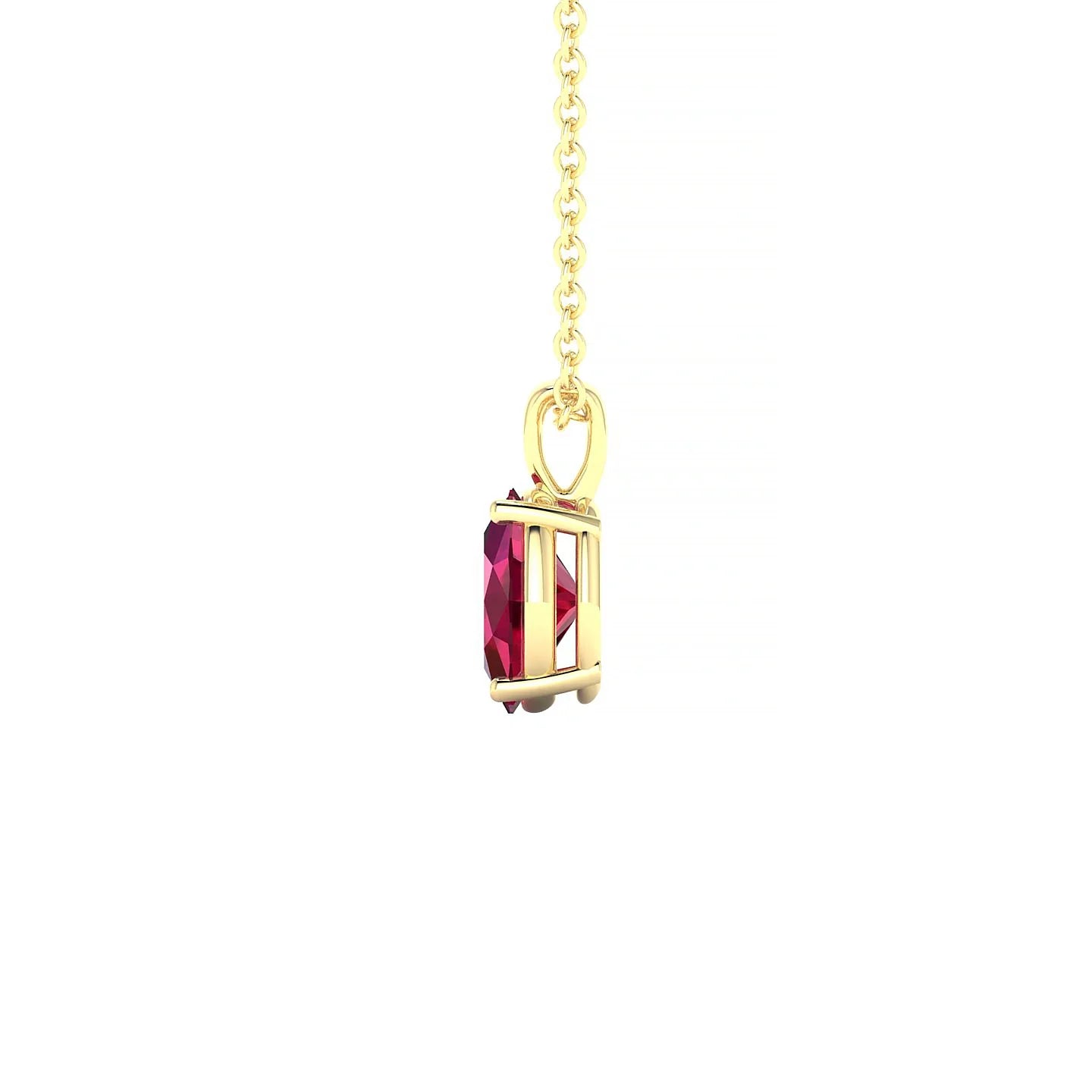 Reverse | 18k Yellow Gold 7 x 5 mm Oval Ruby Pendant