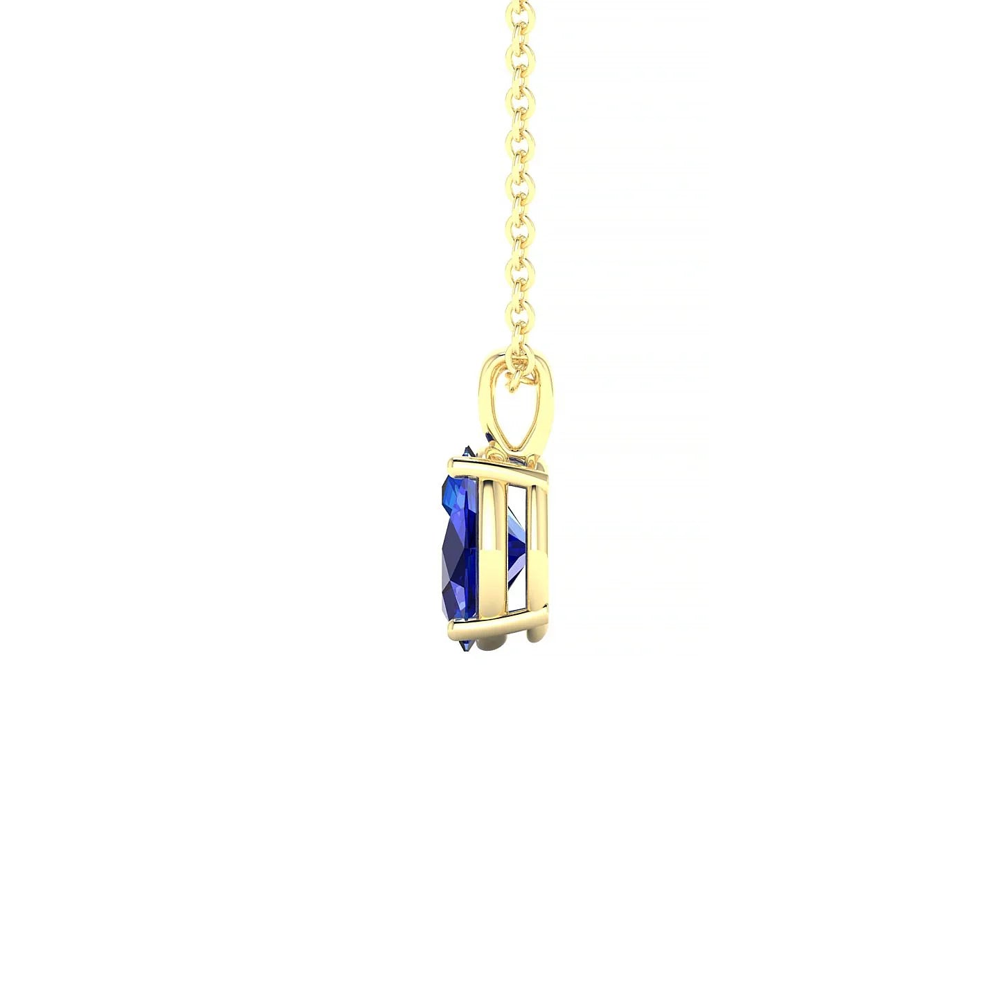 Reverse | 18k Yellow Gold 7 x 5 mm Oval Sapphire Pendant