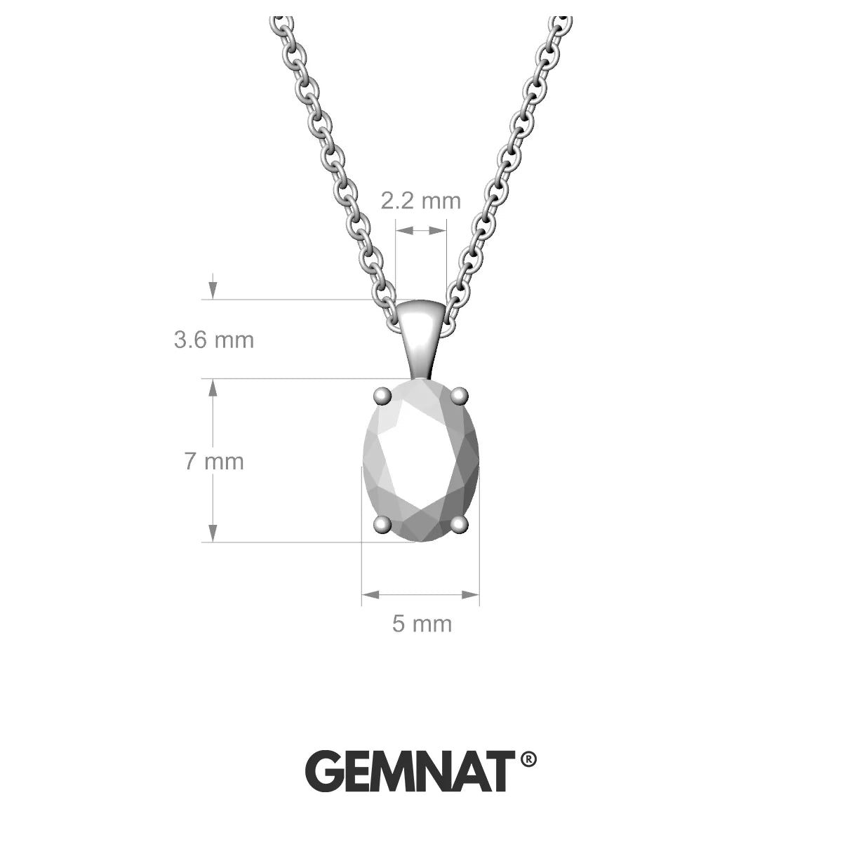 Reverse | 18k Yellow Gold 7 x 5 mm Oval Pink Sapphire Pendant