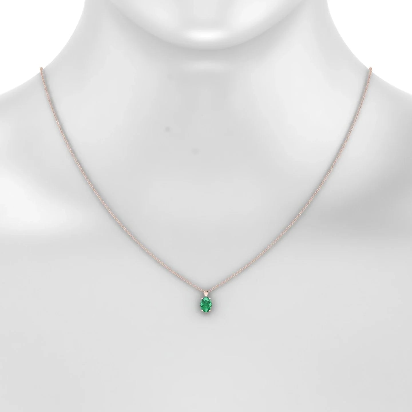 Reverse | 18k Rose Gold 7 x 5 mm Oval Emerald Pendant