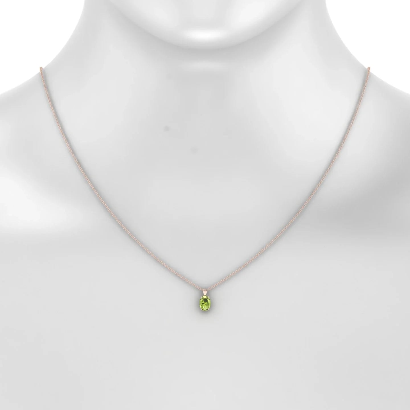 Reverse | 18k Rose Gold 7 x 5 mm Oval Peridot Pendant