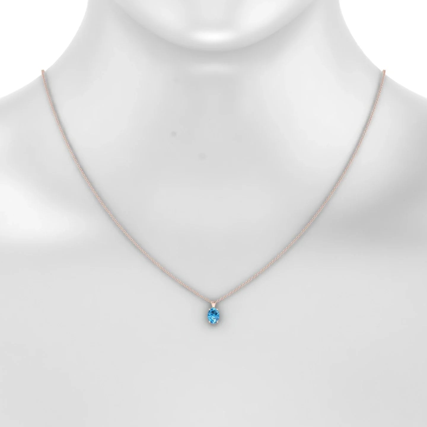Reverse | 18k Rose Gold 7 x 5 mm Oval Topaz Pendant