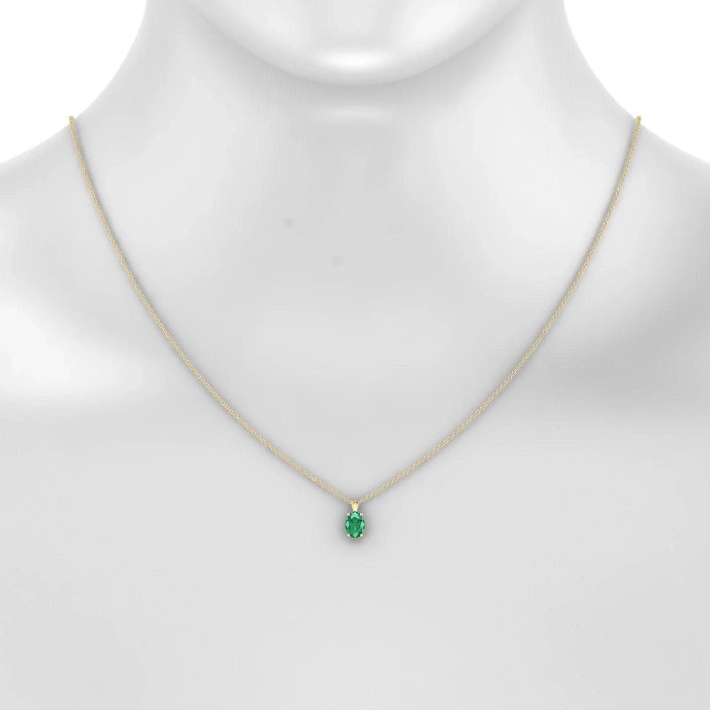 Reverse | 18k Yellow Gold 7 x 5 mm Oval Emerald Pendant