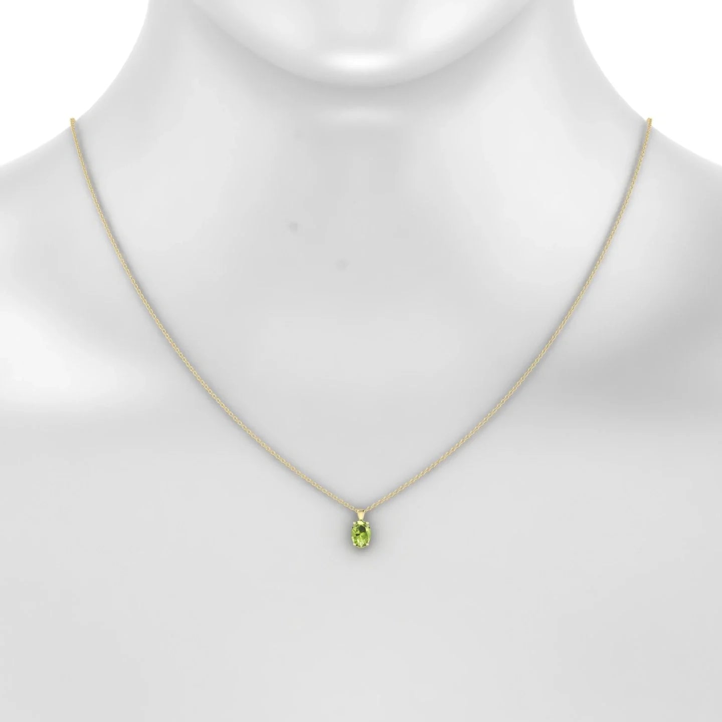Reverse | 18k Yellow Gold 7 x 5 mm Oval Peridot Pendant