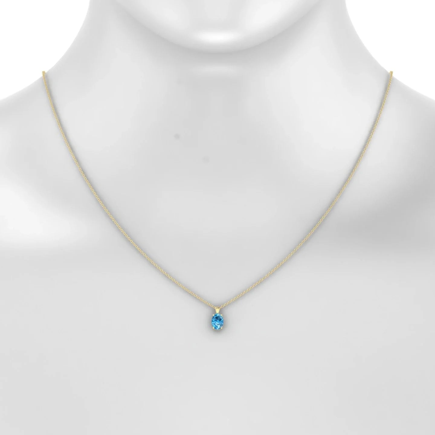 Reverse | 18k Yellow Gold 7 x 5 mm Oval Topaz Pendant